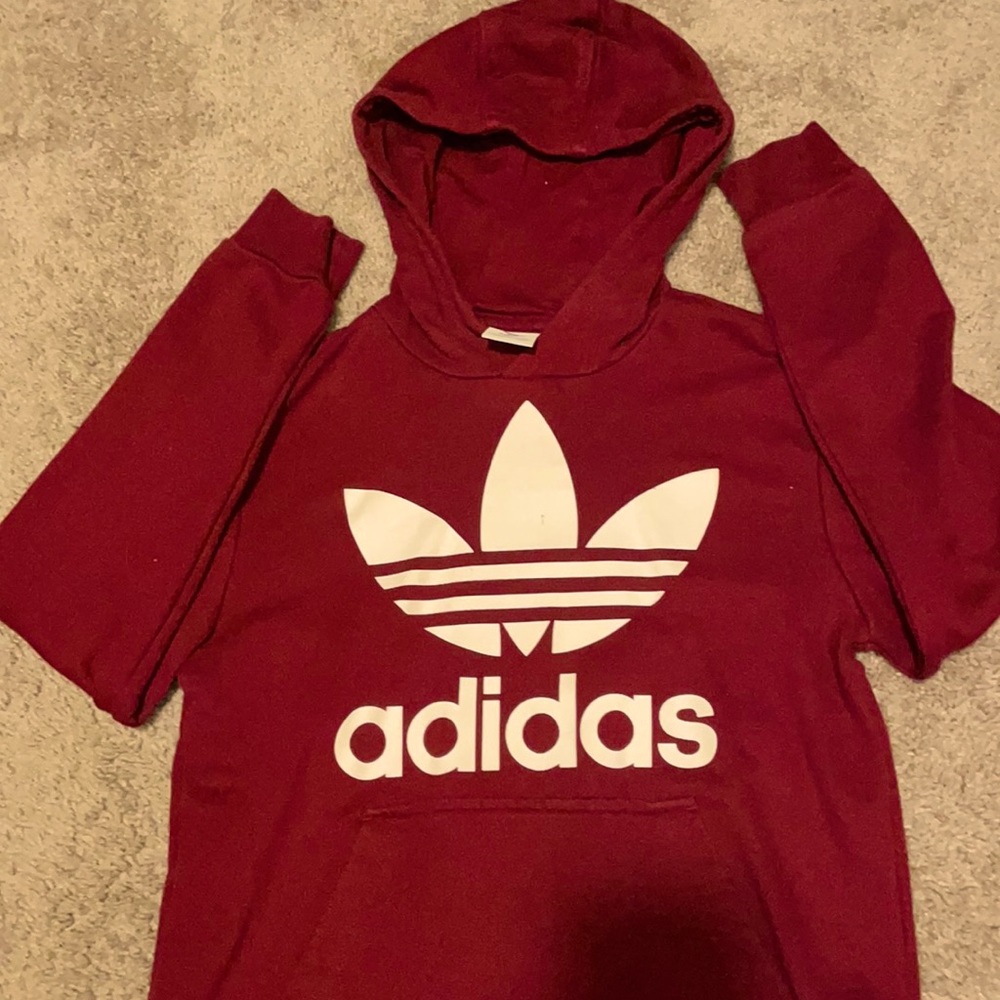 Burgundy Adidas hoodie
